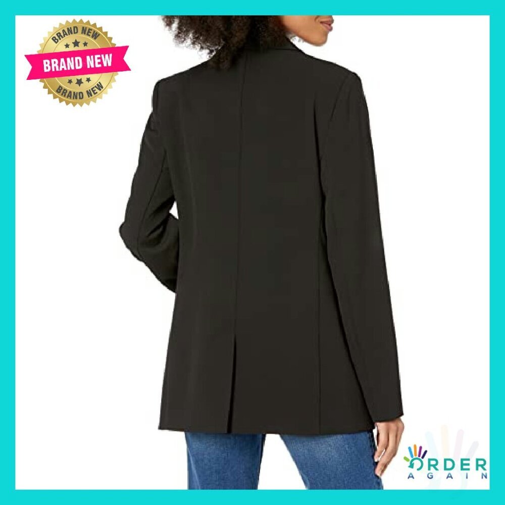 Long Blazer Power Suiting Notched Collar Elegant Minimal Chic Workwear - Picture 3 of 6